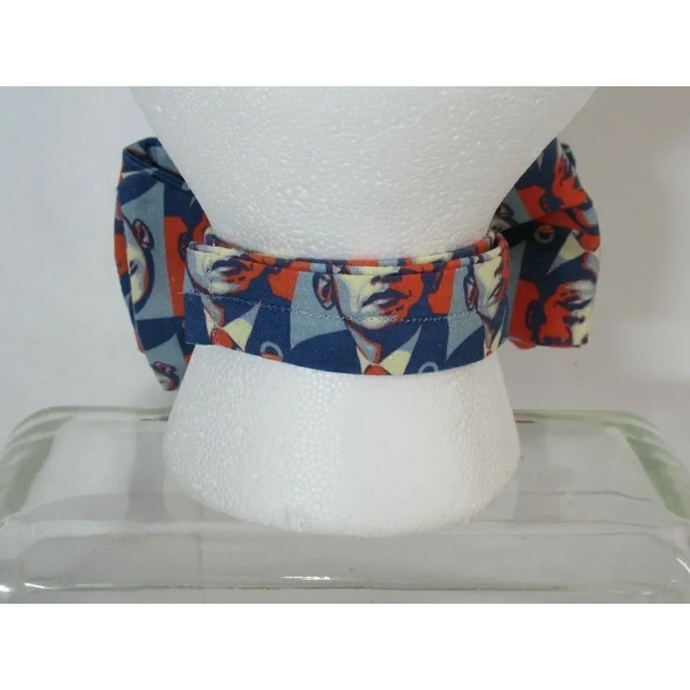 Democrat Barack Obama Bow Tie‎ Campaign Art Deco Hand Made Hook Loop Rare